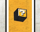 Retro NES Mario Bros inspired print 11X17"