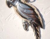 Vintage 925 Sterling Silver Parrot Pendant Puffed Dimensional Detail