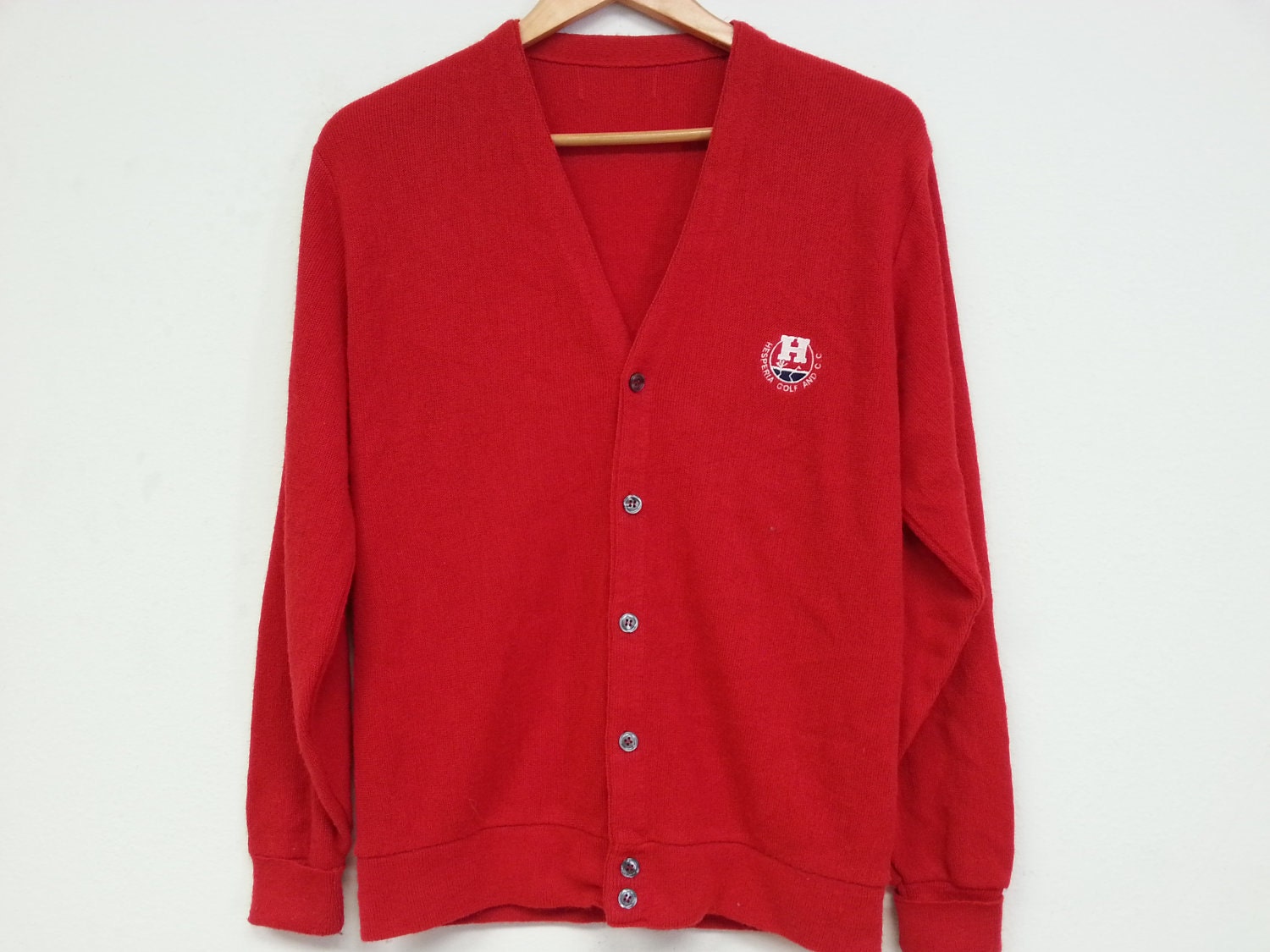 Men Red Cardigan