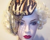 Mr. T Tiger Stripe Hat 40s 70s Leatherette Heart