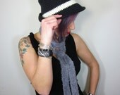 The Fedora Hat - Black and Cream Fedora - Women Crochet Hat