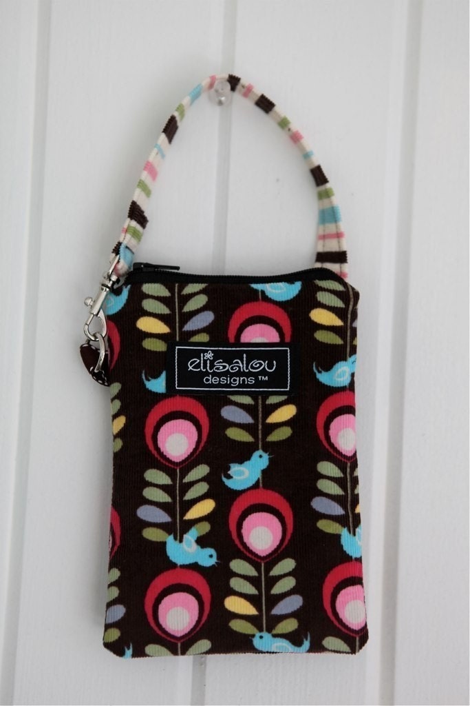 Padded Gadget iPhone, Blackberry, Flip, Camera Pouch Blue Bird