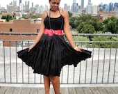 Vintage Black Tiered Ruffle Skirt - Flirty Full Skirt with Five Tiers of Ruffles