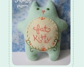 felt embroidered FATKITTY plush PDF pattern