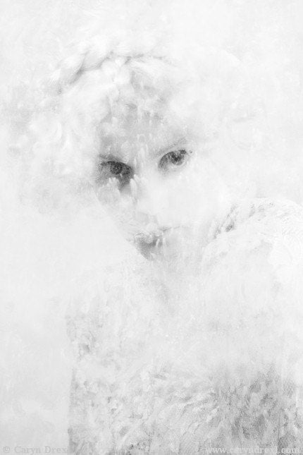 Snow White - FREE SHIPPING 8x12 Print Eyes Flour Dust Powder Black White Gray Girl Face Portrait Photo Art