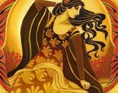 Madame Soleil Sun Goddess 5x7 Blank Greeting Card