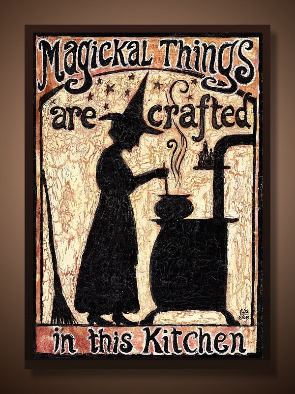 Kitchen Witch ACEO Magickal Things Are Crafted In This Kitchen Altar Art