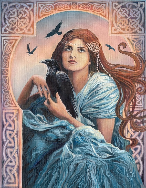 Mórríghan - Celtic Art Nouveau Goddess Large Print