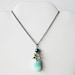 Mint Seafoam Blue Light Vintage Glass Bead Flower Necklace - Mint Green Queen