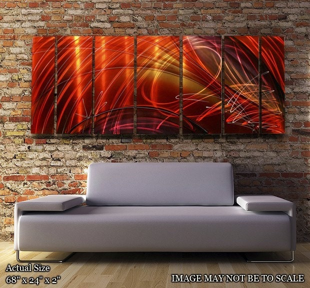 Original Hand Painted Dynamic Tail Spin II Metal Abstract Wall Art / By Jon Allen
