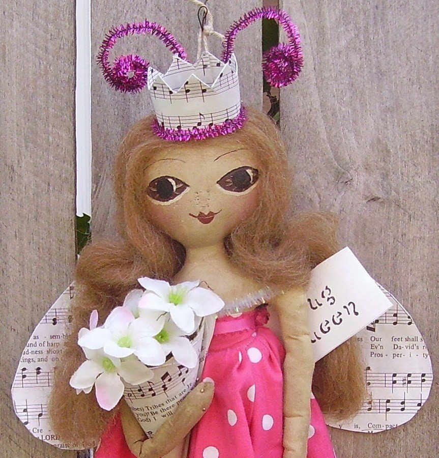 Art Doll Primitive Folk Bug Queen