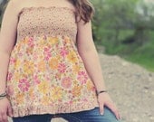 Spring Flower Strapless Tube Top