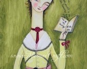 Reading girl art print, "The Green Swell"