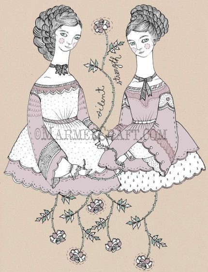 Victorian girl art print, "Silent Strength"