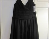 EVAN PICONE Black Dress Ruched Waist size 12 Little Black Dress