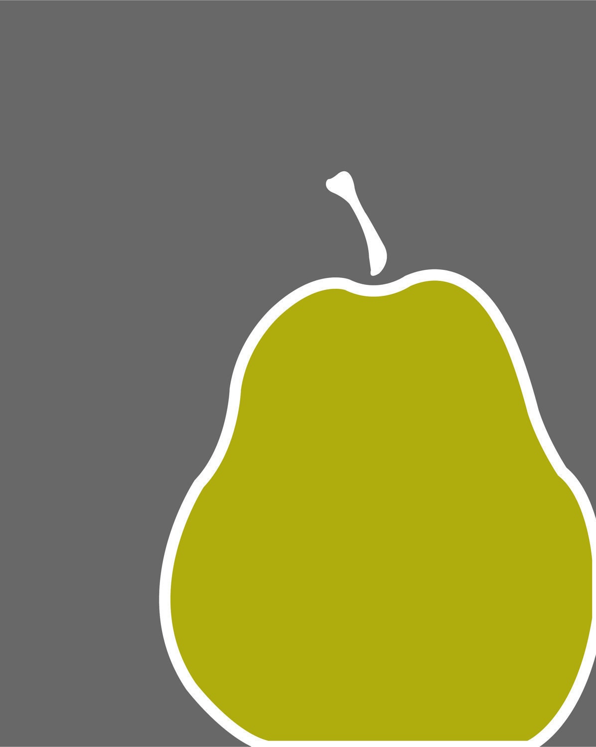 8x10 - Single Pear - Modern Art Print