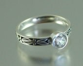 AUGUSTA White Sapphire 14K gold ring