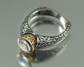 THE CROWNED COUNTESS white sapphire 14k engagement ring (sizes 4 to 7)