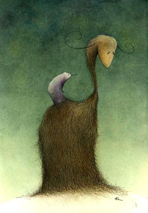 Tender Regard-fine art giclee print reproduction of an original watercolor and ink illustration