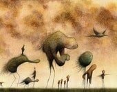 The Fate Of A Nation- 5 x 7 fine art giclee print reproduction of an original watercolor and ink painting