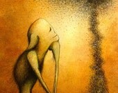 In Admiration Of A Waking Universe fine art giclee print reproduction of an original watercolor and ink painting