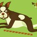 Boston Terrier Screenprint Art Print - Boxer Brown Dog Hand Printed Silkscreen Poster - Good for Kids Rooms & Nursery