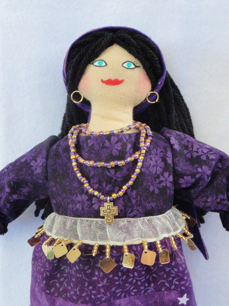 Purple Gypsy Doll - Cloth Doll by Joelle's Dolls