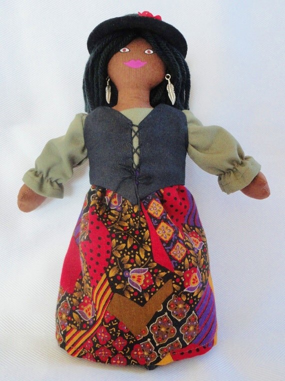 Pretty African American Doll - Cloth Doll by Joelle's Dolls