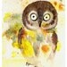 Owl - Art Print cute barn owl colorful kids room decor nursery shower gift idea pretty watercolor painting Oladesign 11x14