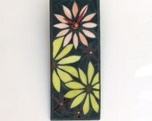 Mosaic Wall Clock - Sunny Flowers in Yellow and Orange Stained Glass