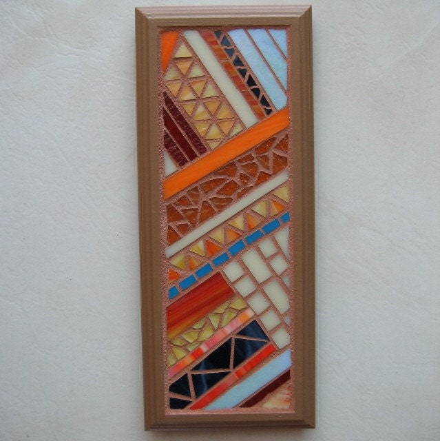 Crazy Patch Stained Glass Mosaic Trivet or Wall Art