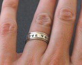 Spinner Ring - Handmade in Sterling Silver - Say what YOU want - in Uppercase Block Font