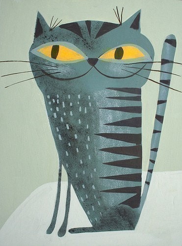 Krasner Kitty.  8.5x11 print by Matte Stephens.