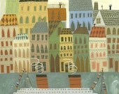 Arriving in Stockholm. 11x14 limited edition print by Matte Stephens.