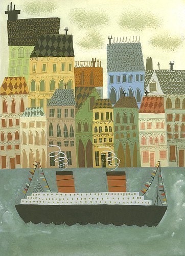 Arriving in Stockholm. 11x14 limited edition print by Matte Stephens.