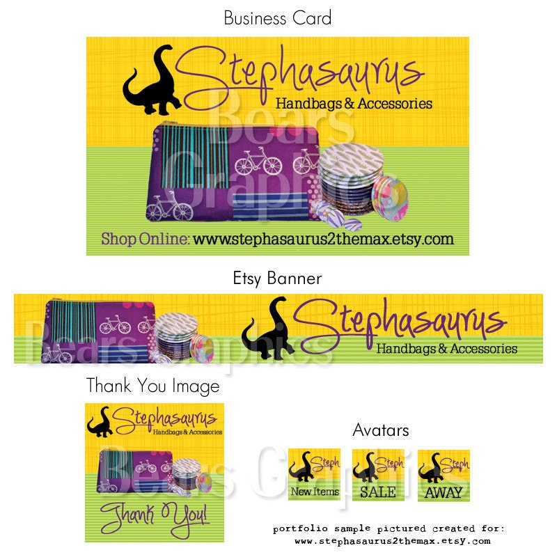 Custom Etsy Banner, Business Card and Avatar Design Package