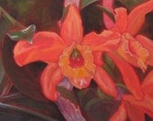 Sappho & Her Sisters- Original Orchid Oil Painting on Canvas by Jennifer Greenfield