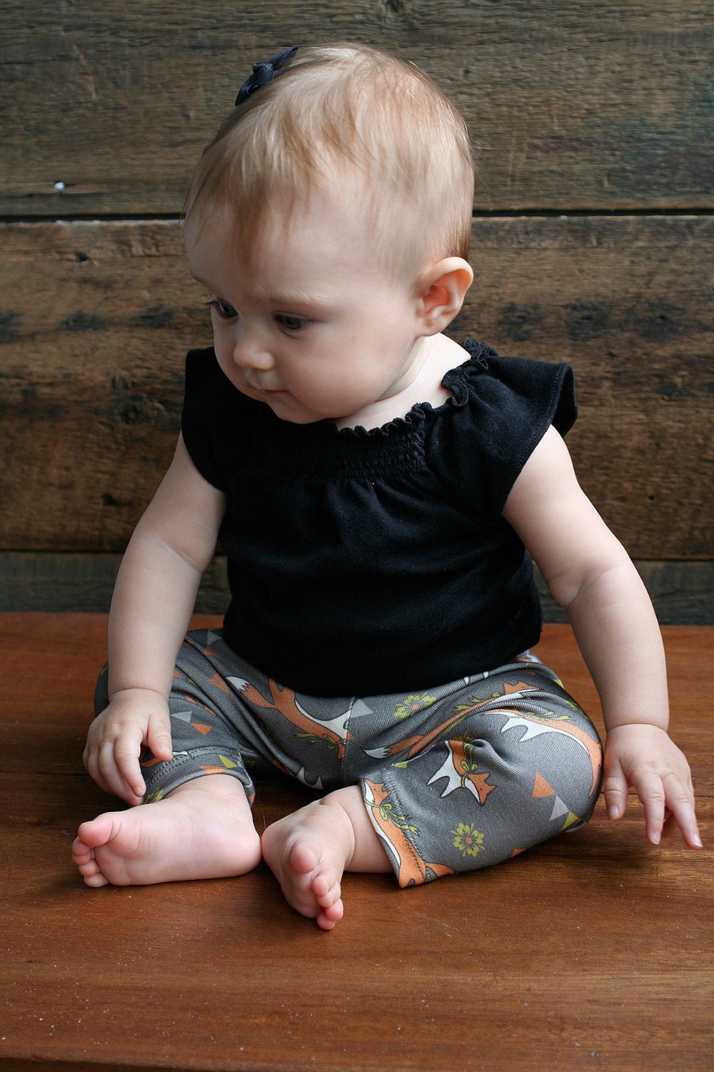 Fox print baby leggings in cotton/spandex jersey