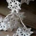 Crochet Garland - Wall Hanging - Small Doily Bunting -- Snowflake garland - Snow White