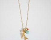 coraline necklace       .     organic gold coral branch        .