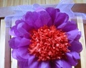 12 Paper Flowers, Open for you,.10" size, Tissue paper ,Sunflowers, Gerberas, Peonies, Poppies, for Pews, Chairs