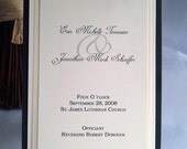 Wedding Program with Layers and Ribbon Bow - Set of 10