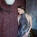 Eco fashion dresses  Nuno felted dress in mauve gray and bronze gold from natural silk, wool and alpaca. Luxurious  OOAK