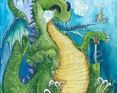 Dragon Nursery Art Print 8x10