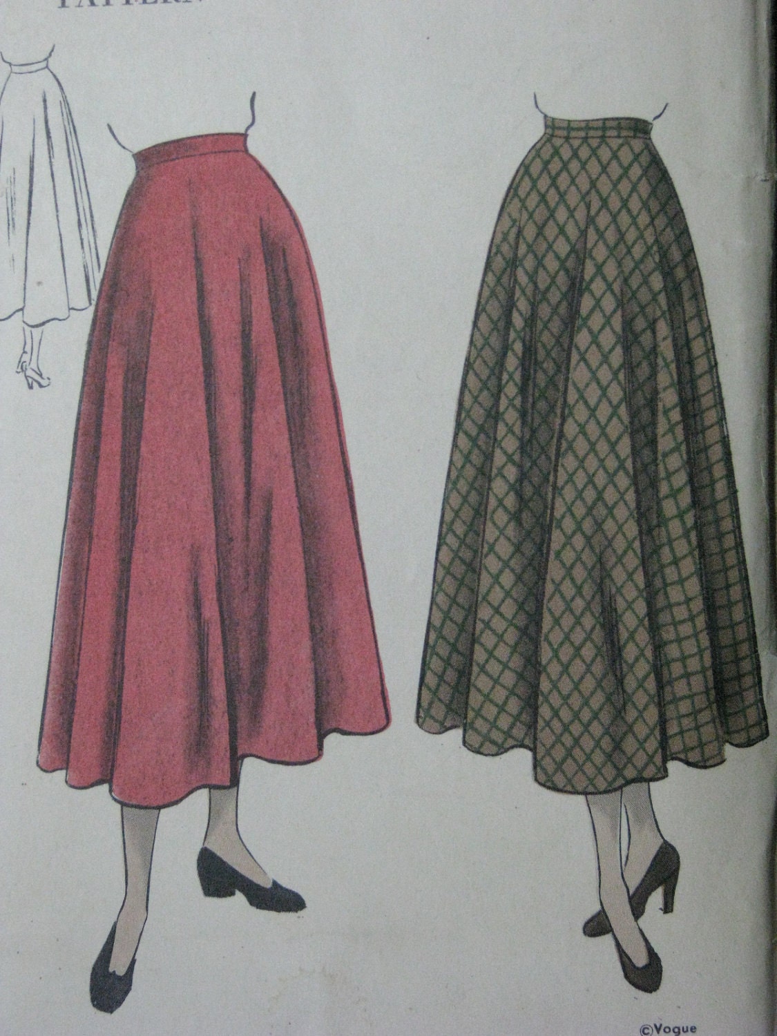 Vogue 3236, late 1940s bias skirt