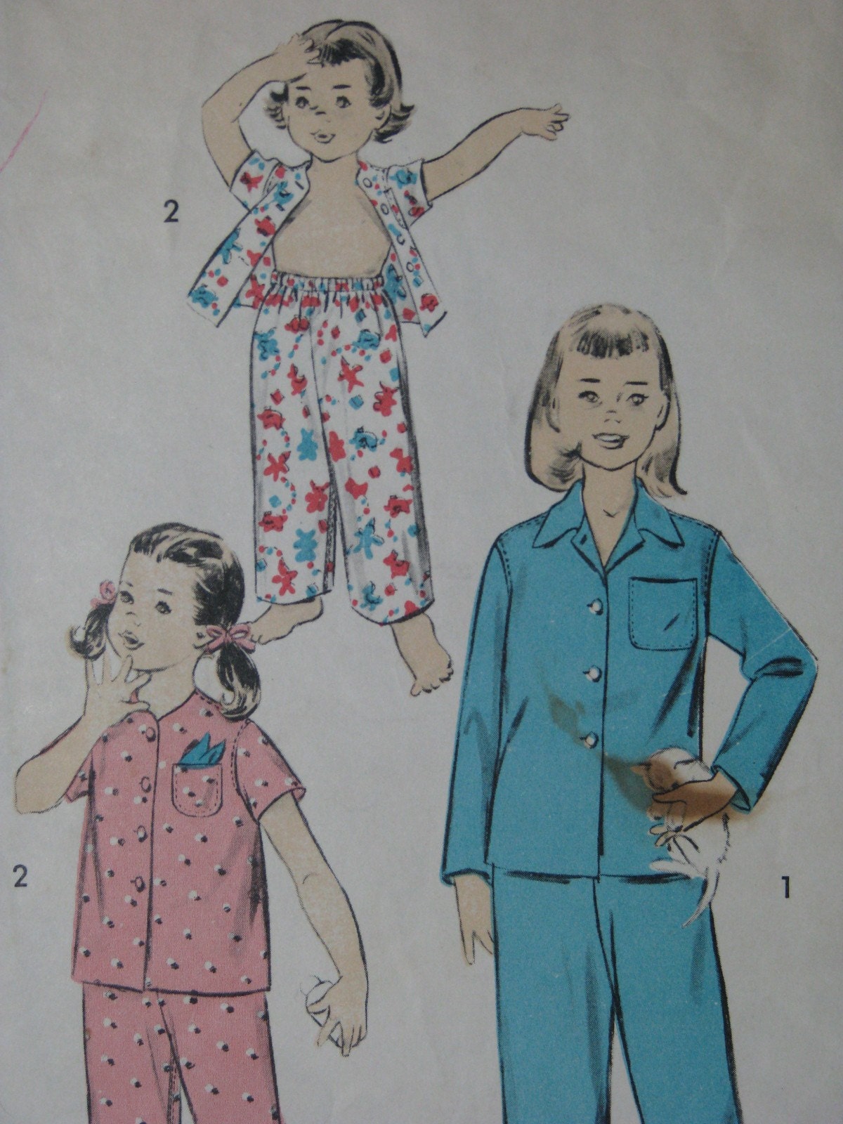 Advance 7874, 1950s girls' pajamas