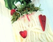 ooak Handmade Contemporary Folk Art Doll- Santa's Hearts-Ready to ship