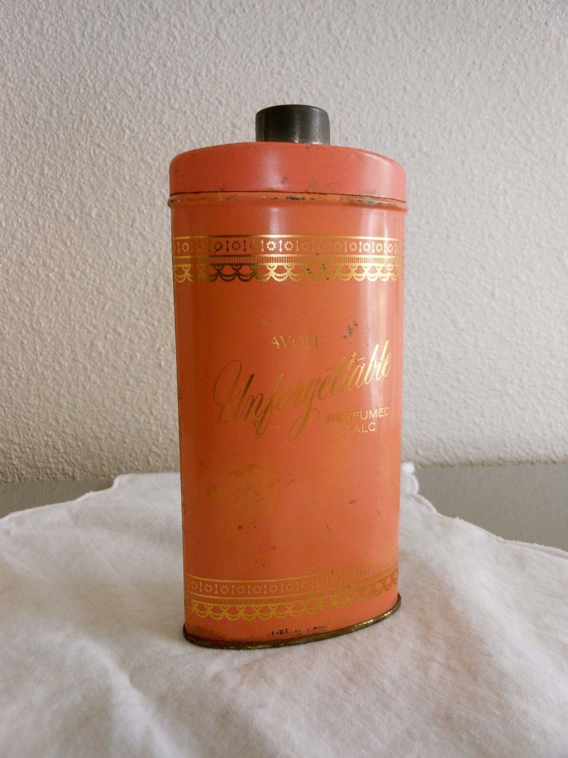 Vintage Avon Unforgettable Perfumed Talc Tin