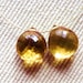 AAA - CITRINE Faceted Briolette Heart Beads -9mm- PAIR