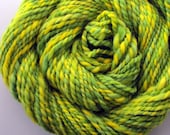 Handspun Yarn 2 Ply Yarn MELLOW YELLOW LIME 65 Yards